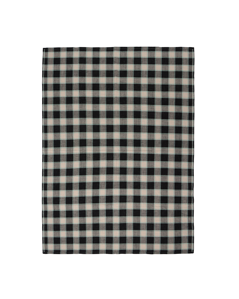 BLANKET CHECK BLACK -