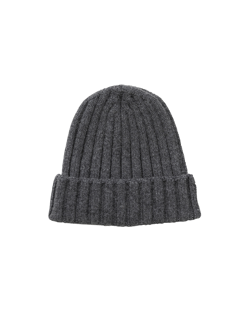 KNIT CAP (CASHMERE) CHARCOAL -