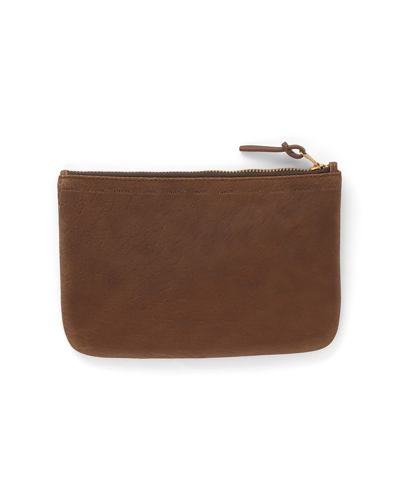 LEATHER TRAVEL POUCH BROWN -