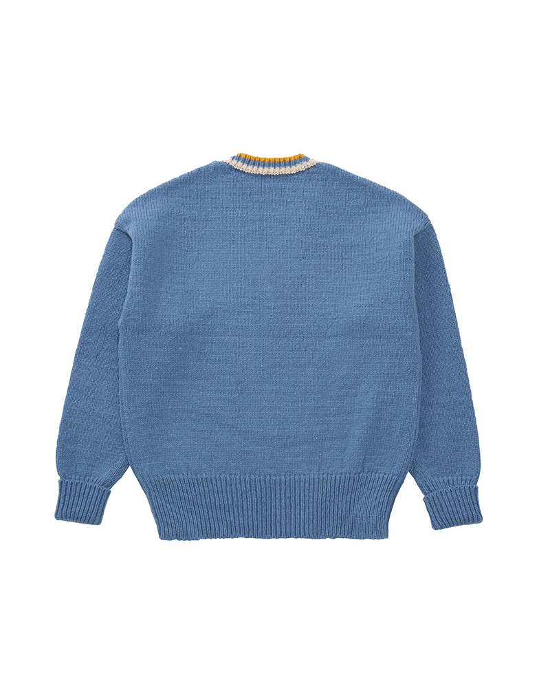 COLLEGE V-NECK KNIT LT.BLUE 1