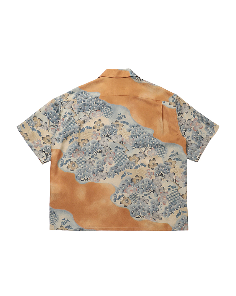 CROSBY SHIRT S/S JACQUARD (SILK) BROWN 1