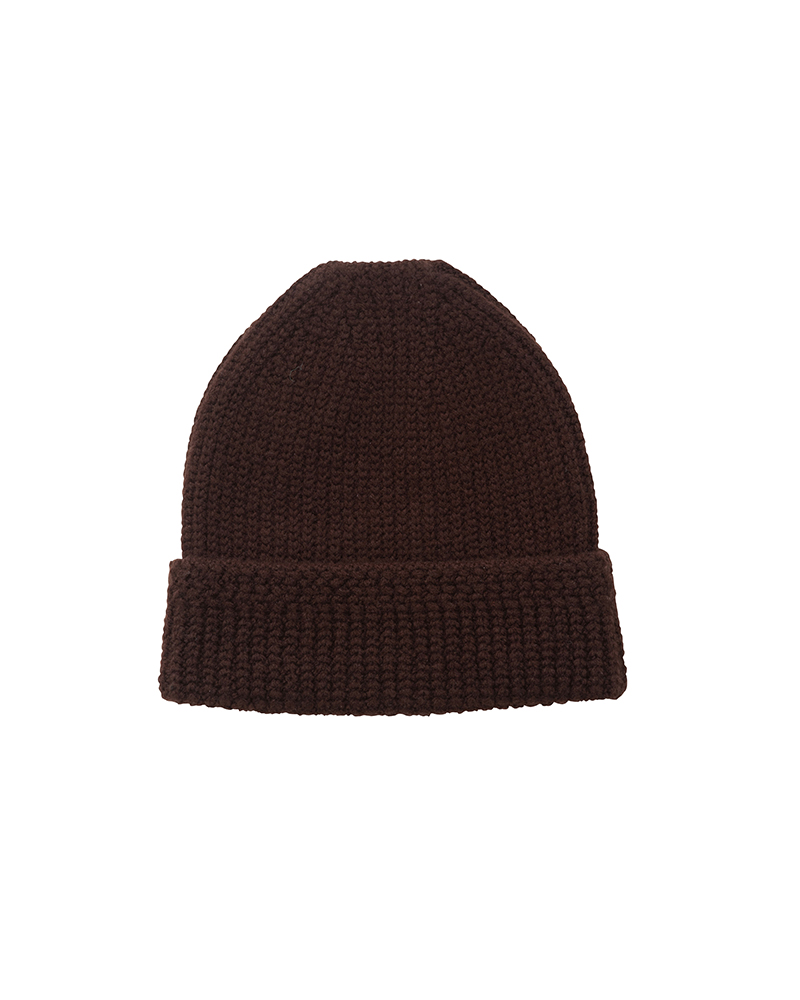 KNIT BEANIE (CASHMERE) BROWN -
