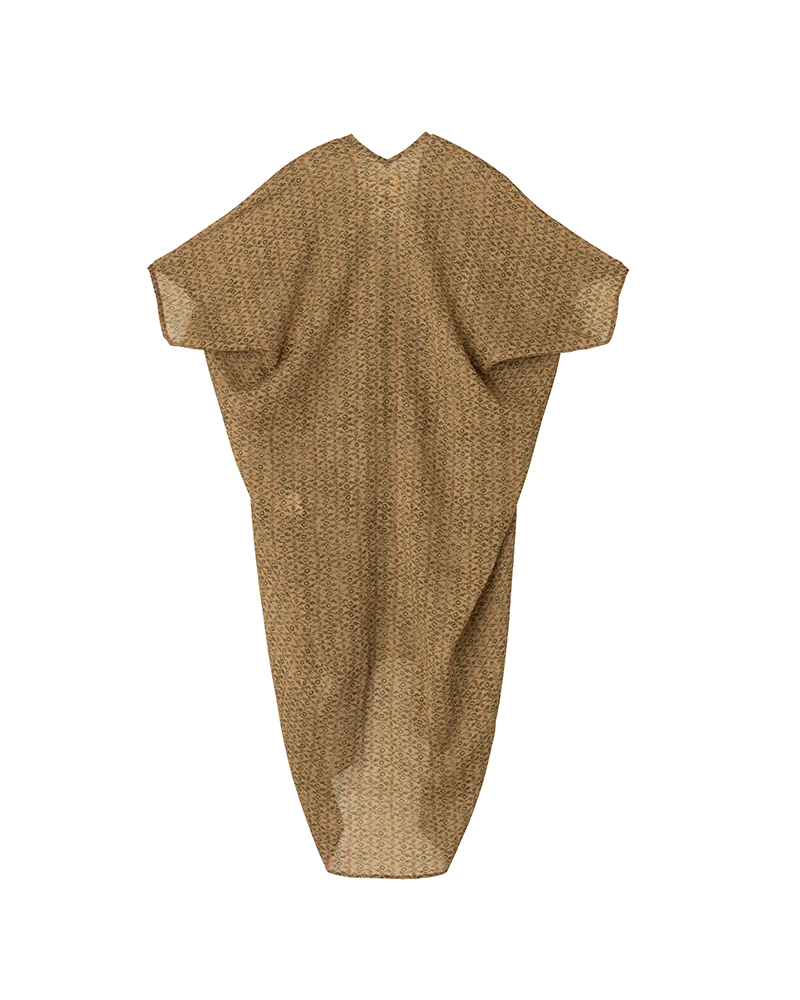 RUANA DRESS FLORA BROWN 0