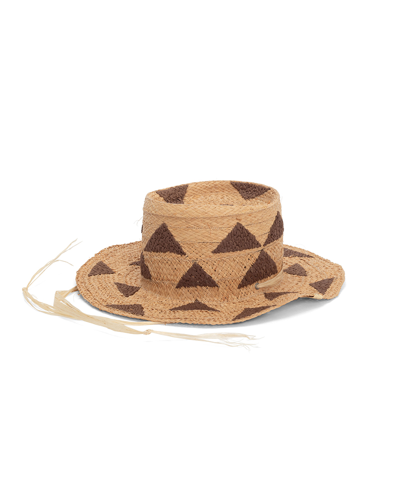 RAFFIA BOATER HAT W - -