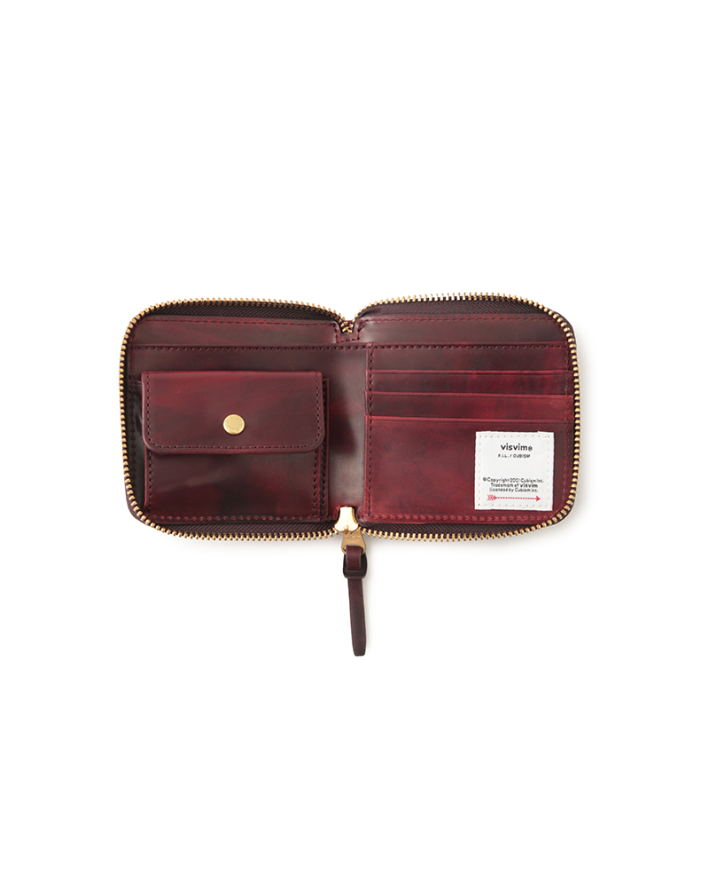 LEATHER BI-FOLD  (CORDOVAN) BURGUNDY -