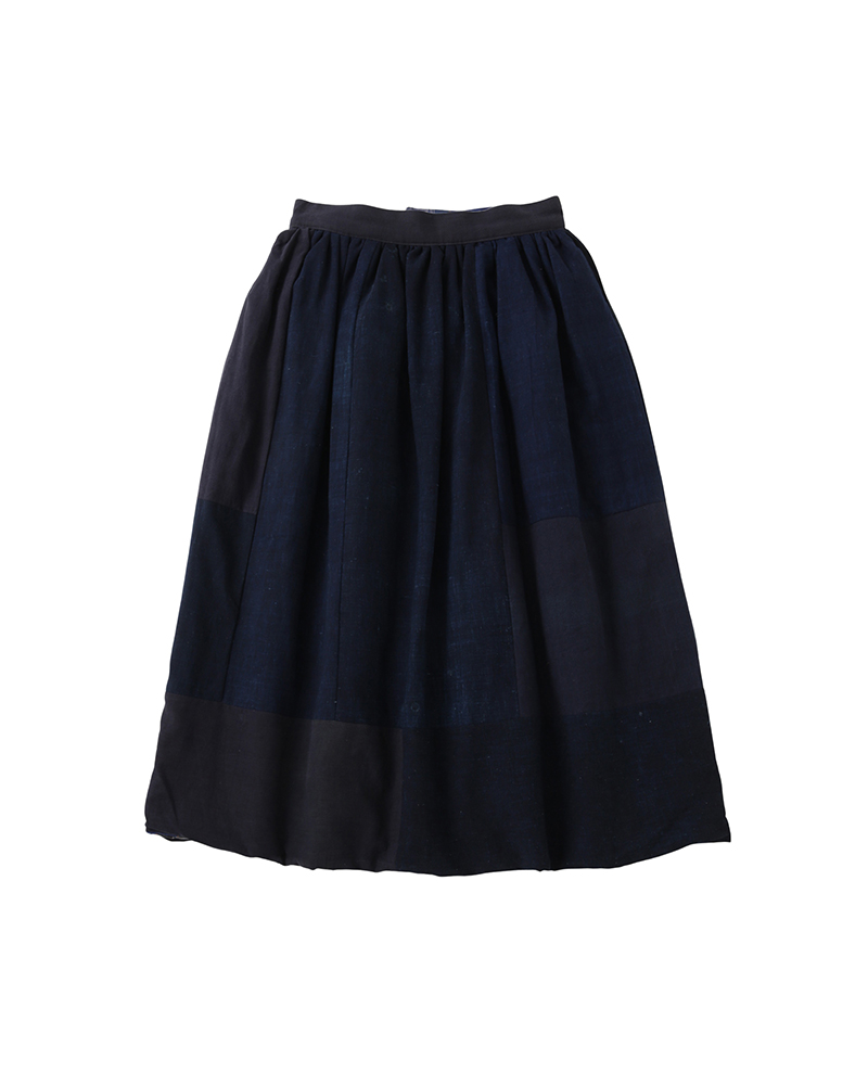 ELEVATION CHECK DOWN SKIRT W BLUE 00