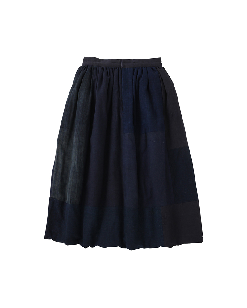 ELEVATION CHECK DOWN SKIRT W BLUE 00