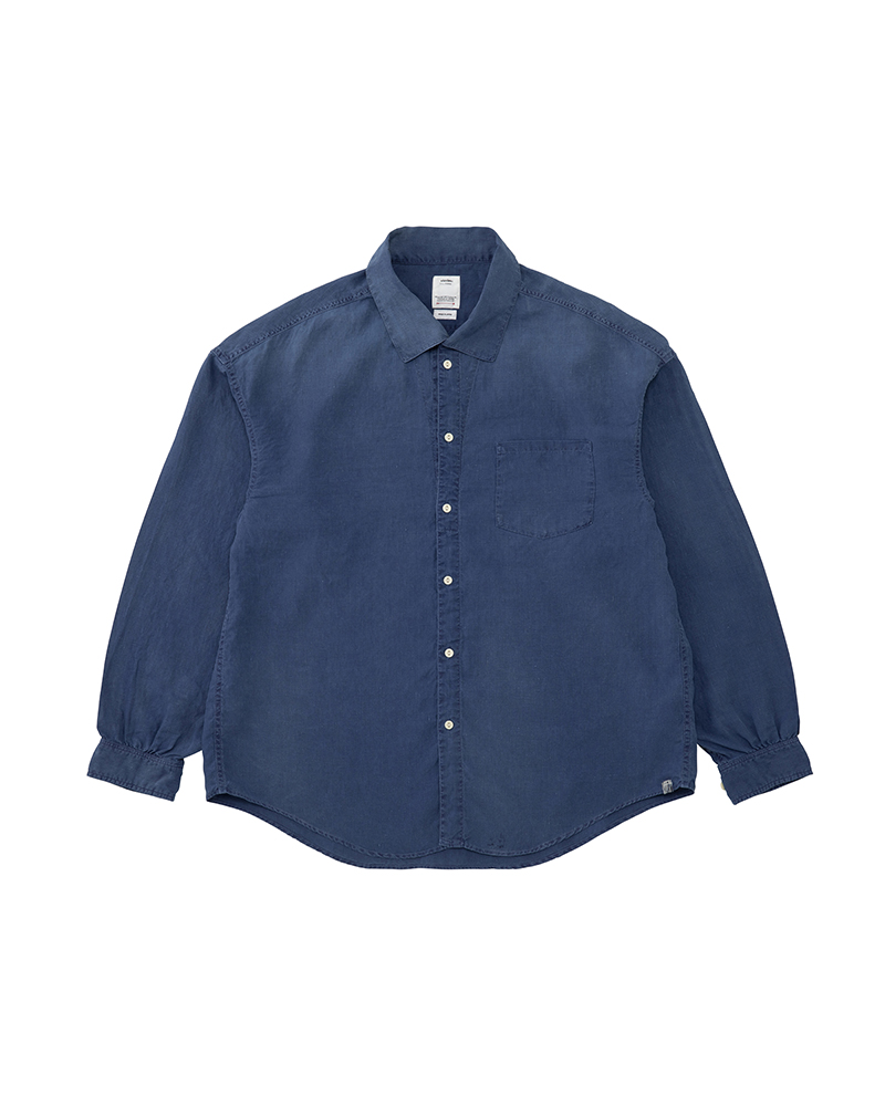 PALMER SHIRT L/S DMGD (LINEN) INDIGO 1