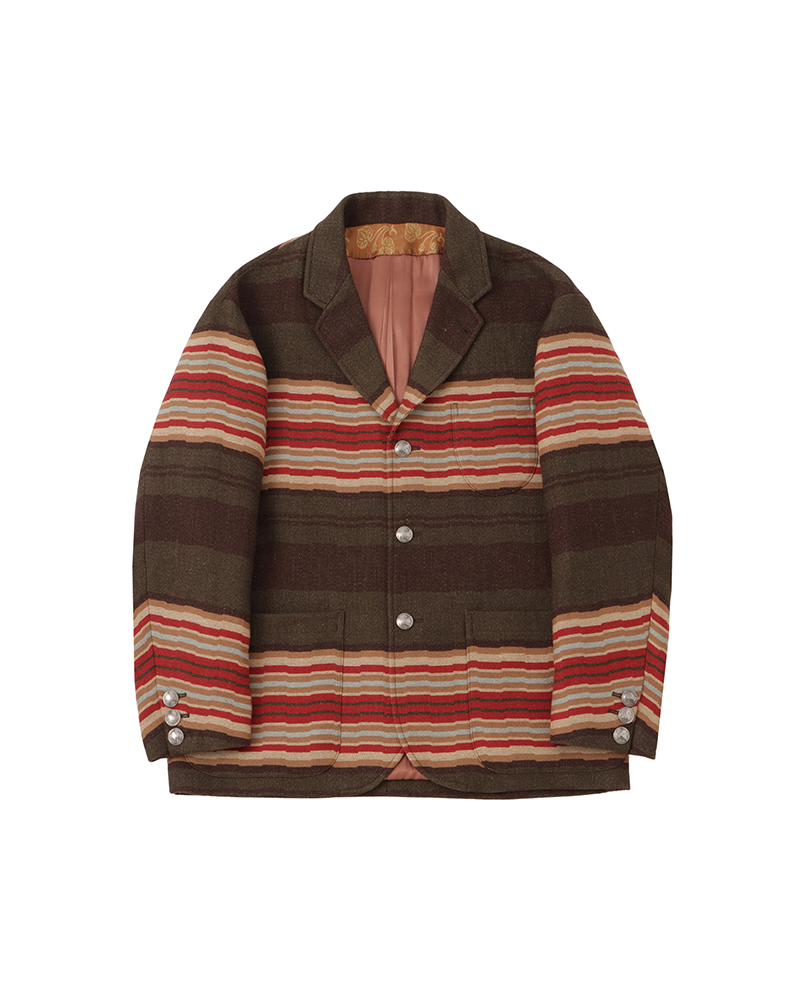 BOWEN BLAZER (JACQUARD BLANKET) BROWN 1