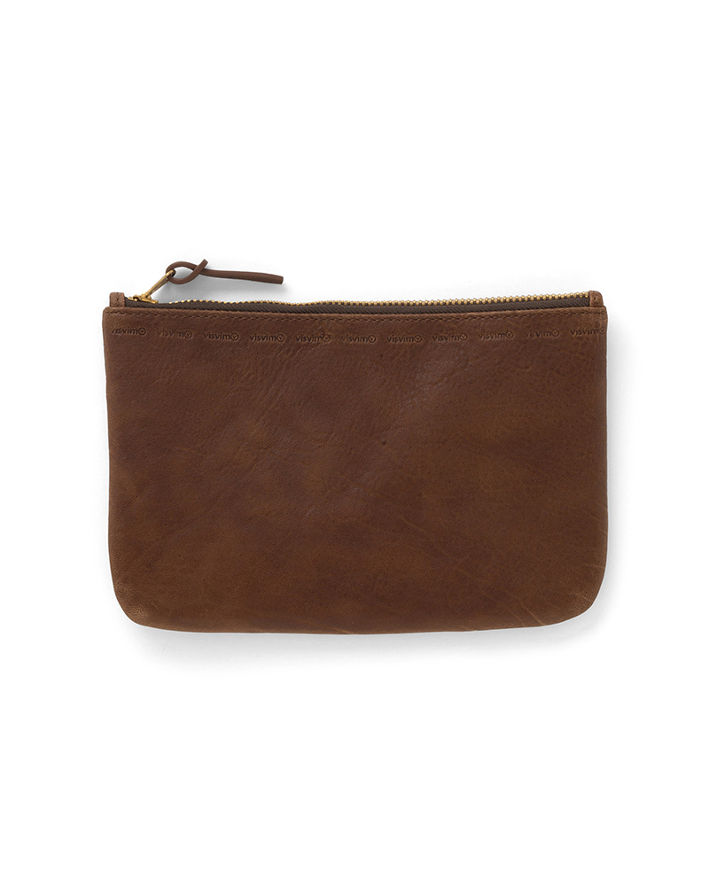 LEATHER TRAVEL POUCH BROWN -