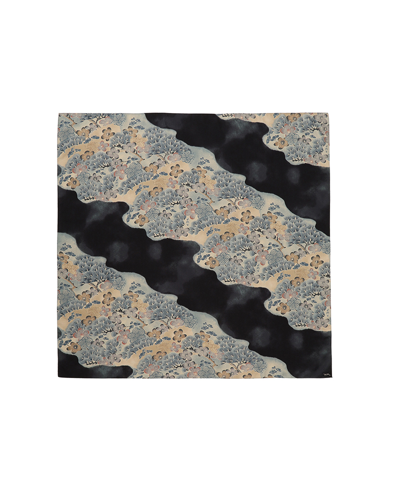 HEAD SCARF JACQUARD (SILK) BLACK -