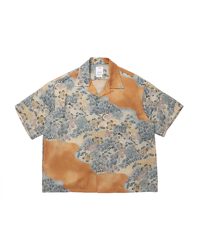 CROSBY SHIRT S/S JACQUARD (SILK) BROWN 1