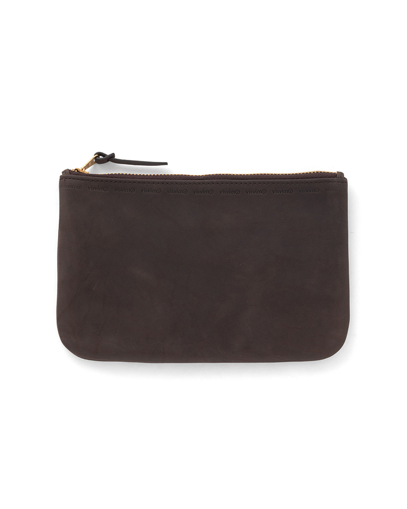 LEATHER TRAVEL POUCH DK.BROWN -