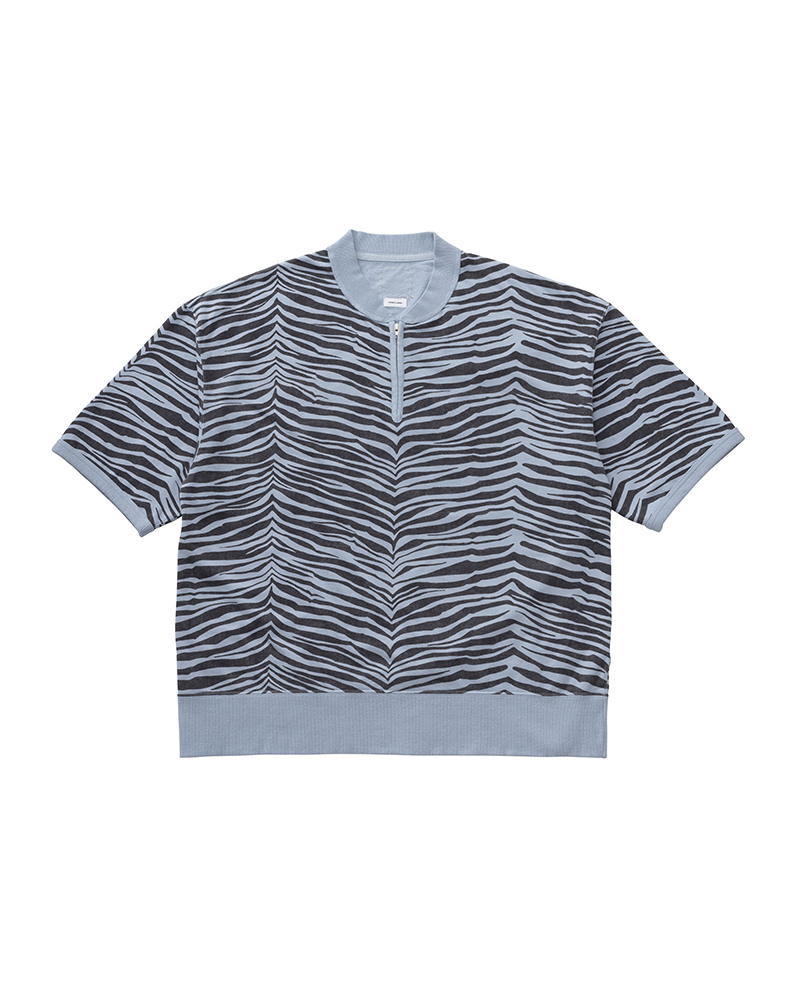 MONDO HENLEY ZIP S/S QUAGGA LT.BLUE 1