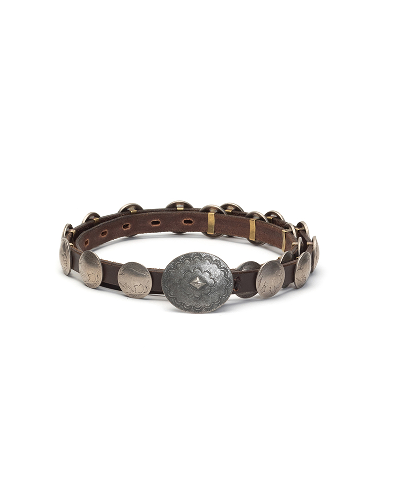 CONCHO BELT 12MM W DK.BROWN -
