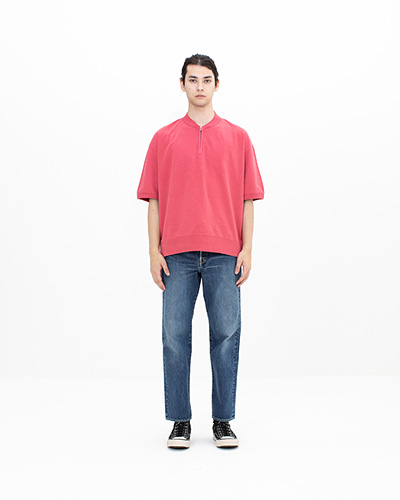 MONDO HENLEY ZIP S/S DMGD
