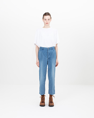 PLEATED WIDE CHINO W